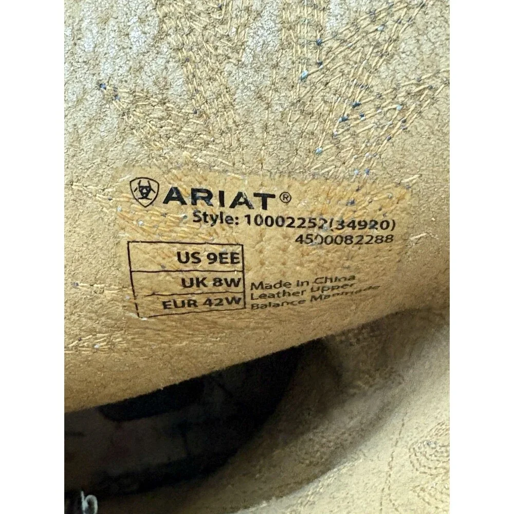 Ariat Heritage Stockman Boots Men’s 9 EE Brown Leather Western Cowboy 10002252